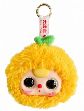 Baby Three - Big Cute Plush Orchard Bag Charm NIB - Ugly Orange